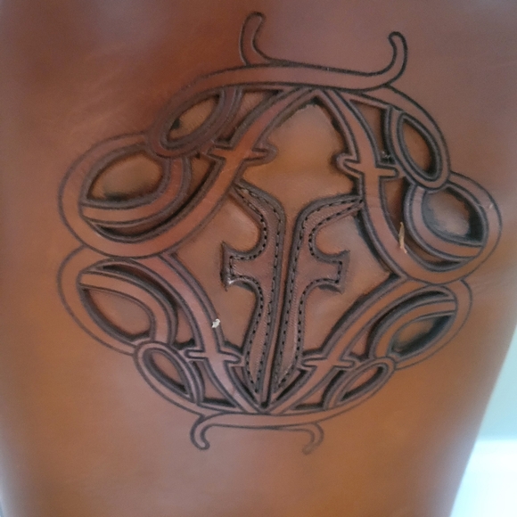 FRYE Riding Monogram High Pull On Boots in Cognac Size 11B - Picture 5 of 7